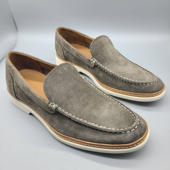Allen Edmonds Other - Allen Edmonds Wilder taupe  Suede Slip On Loafers White rubber Soles sz 9 new